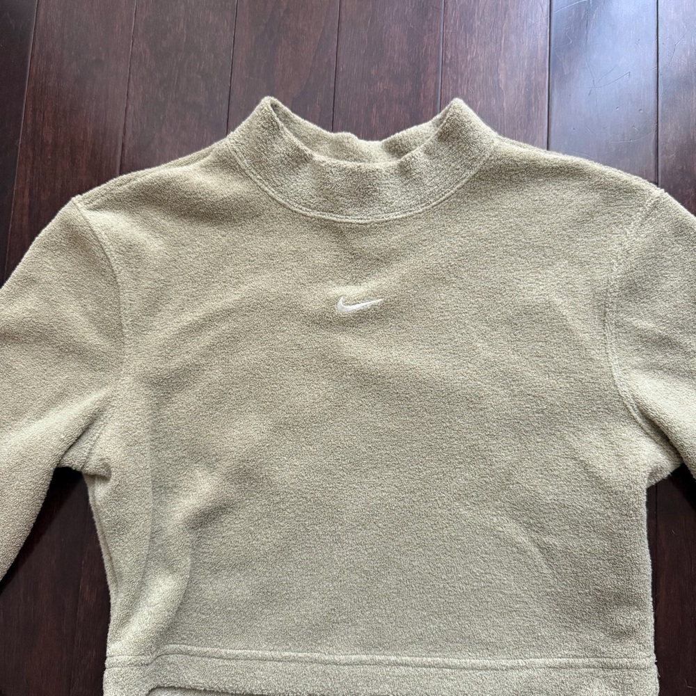 Nike Plush Fleece Women's Long Sleeve Size S Top Gym Workout Slim Mock-Neck - Picture 2 of 7